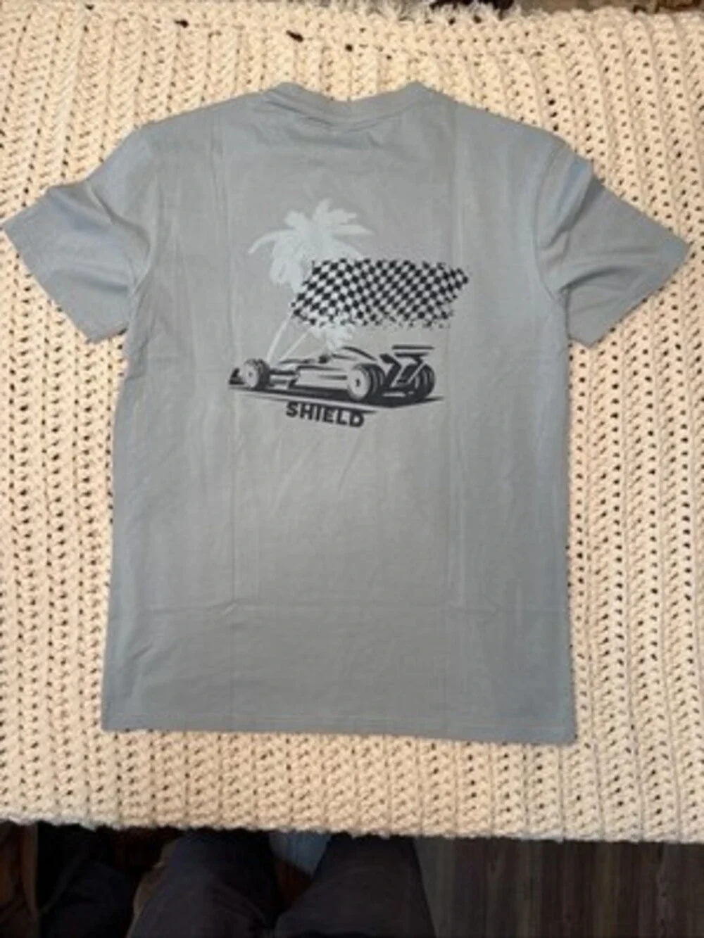Ecoshield Live Free Live Fast T Shirt Graphic Print Men’s S 100% Cotton Lt Blue